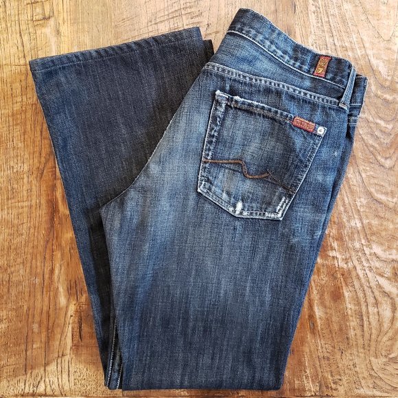7 For All Mankind Other - 7 For All Mankind - Men's - Relaxed Jeans - Dark Blue Wash - Size 34